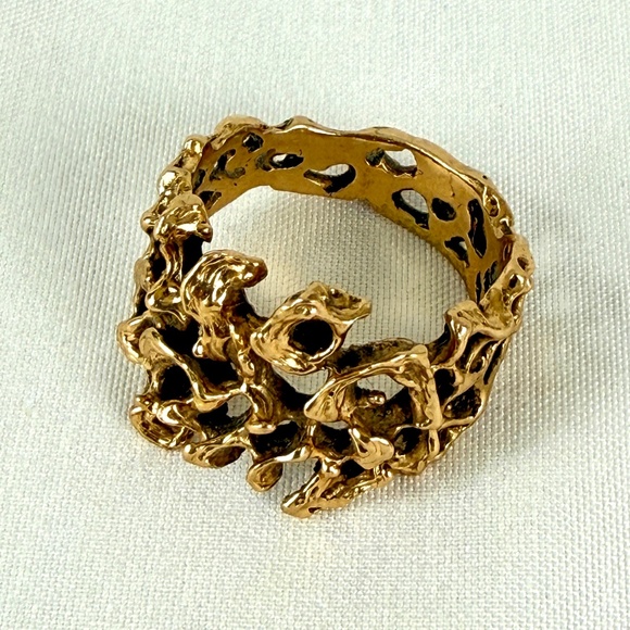 1970s Brutalist 18K Wedding Band 8.5 from Armel Jewelers Sarasota FL Modernest